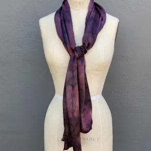 Silk Scarf in Plum - Natural Dyes - Hand Rolled Edges