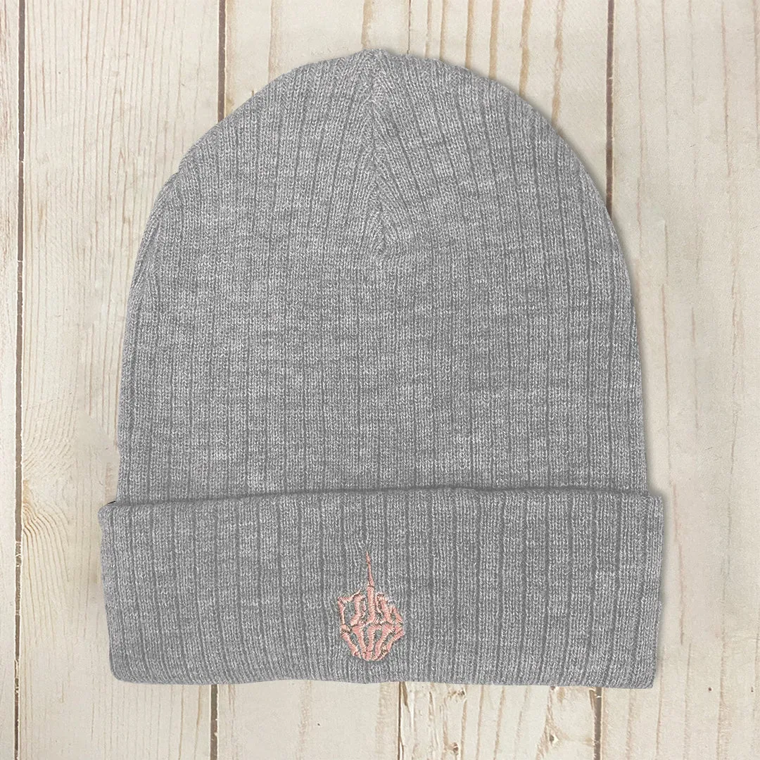 Skeleton Finger Beanie (Rib Knit)