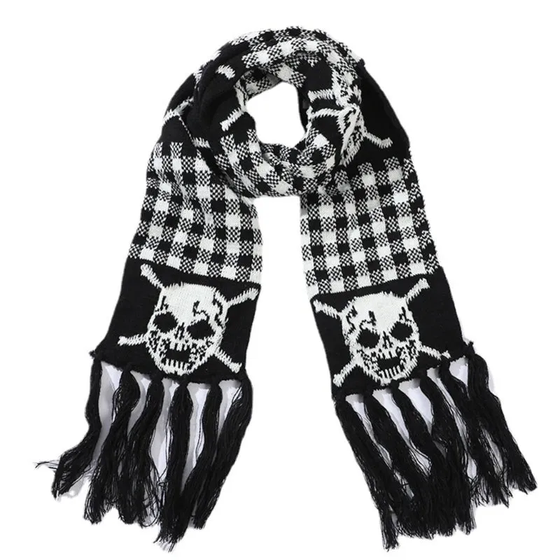 Skull and Crossbones Knitted Scarf