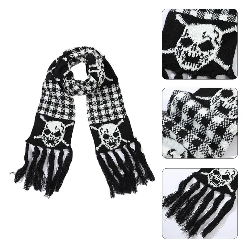 Skull and Crossbones Knitted Scarf