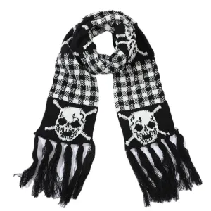 Skull and Crossbones Knitted Scarf