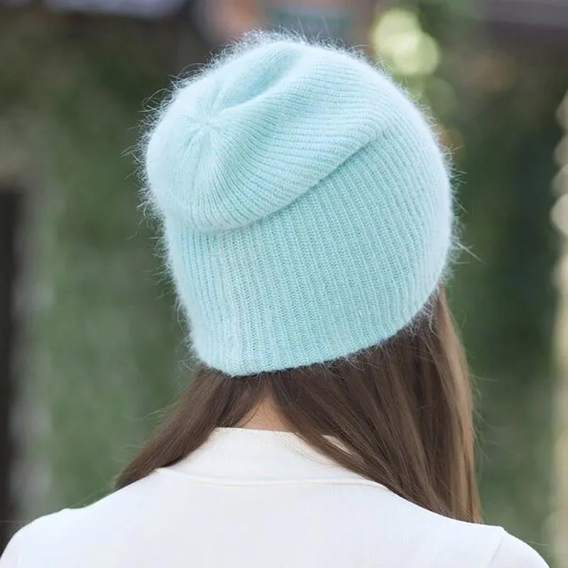 Soft Beanie with Angora Wool