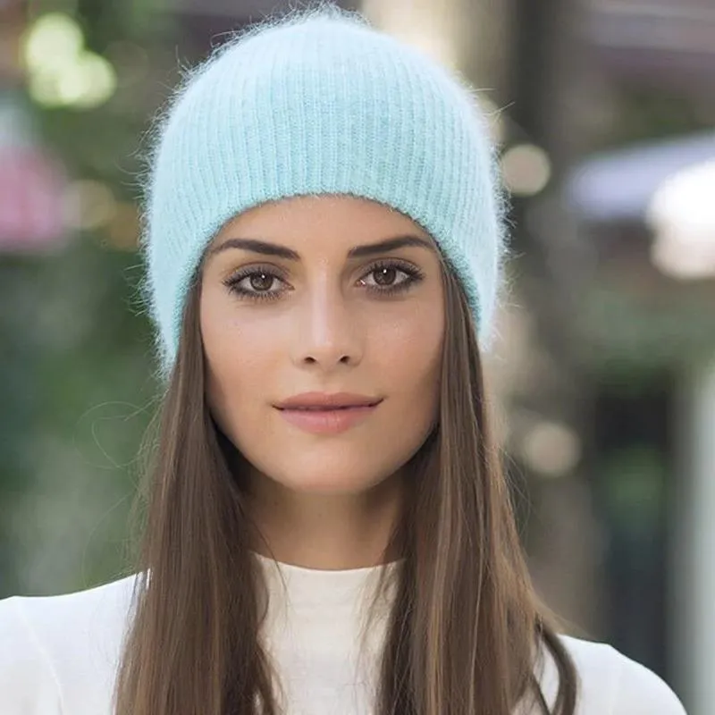 Soft Beanie with Angora Wool