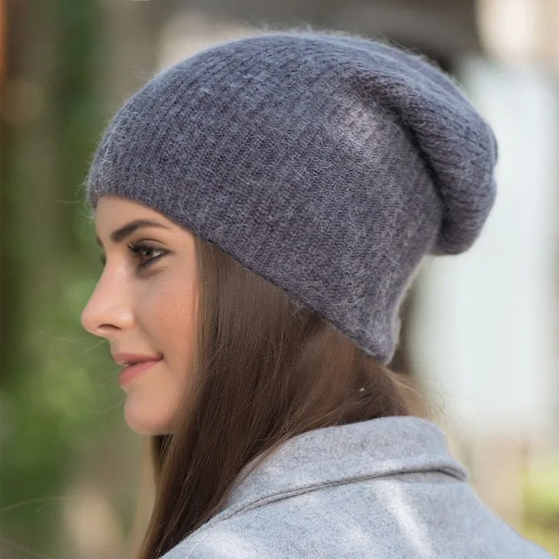 Soft Beanie with Angora Wool