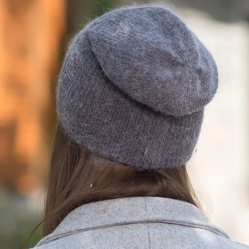 Soft Beanie with Angora Wool