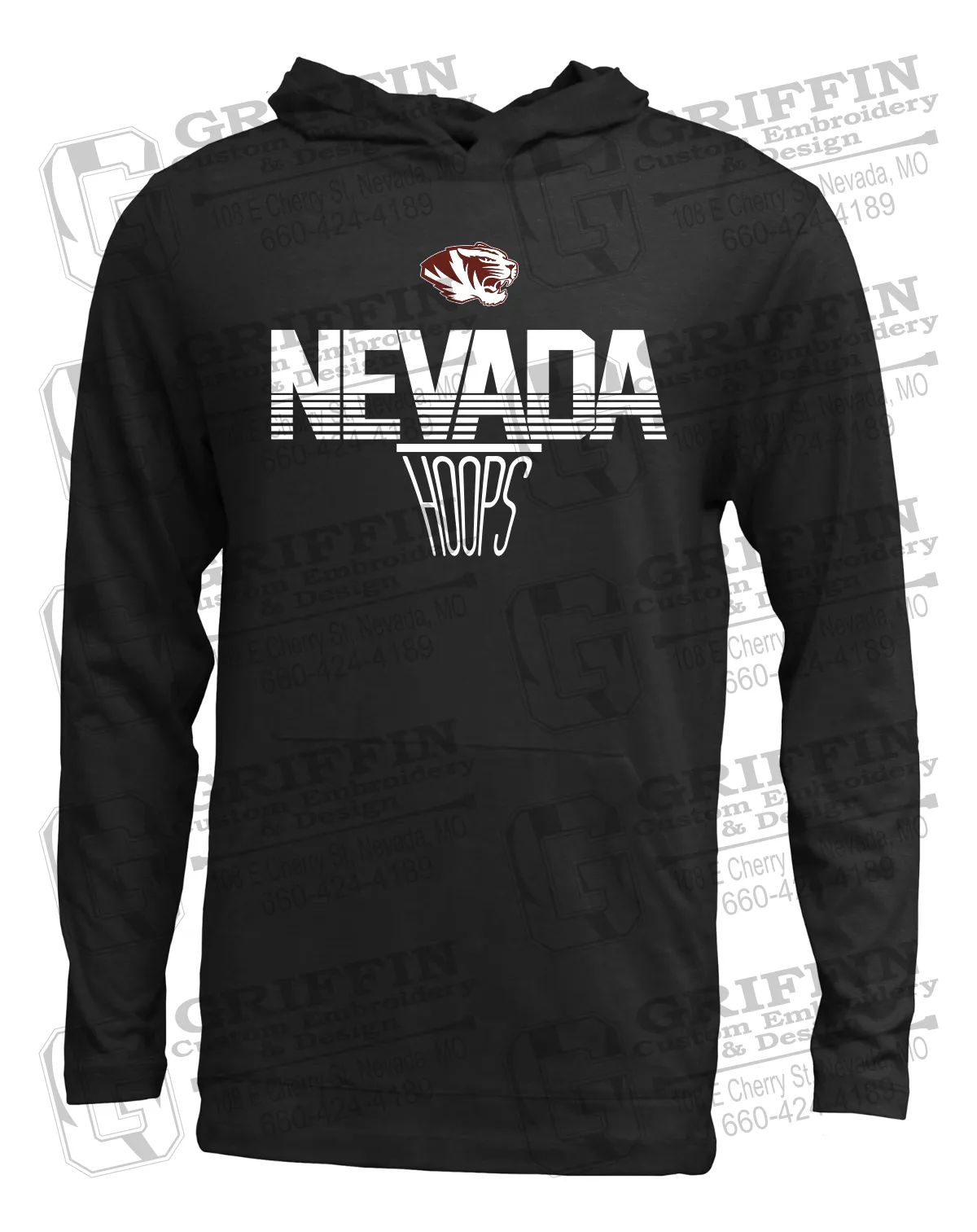 Soft-Tek T-Shirt Hoodie - Basketball - Nevada Tigers 24-N