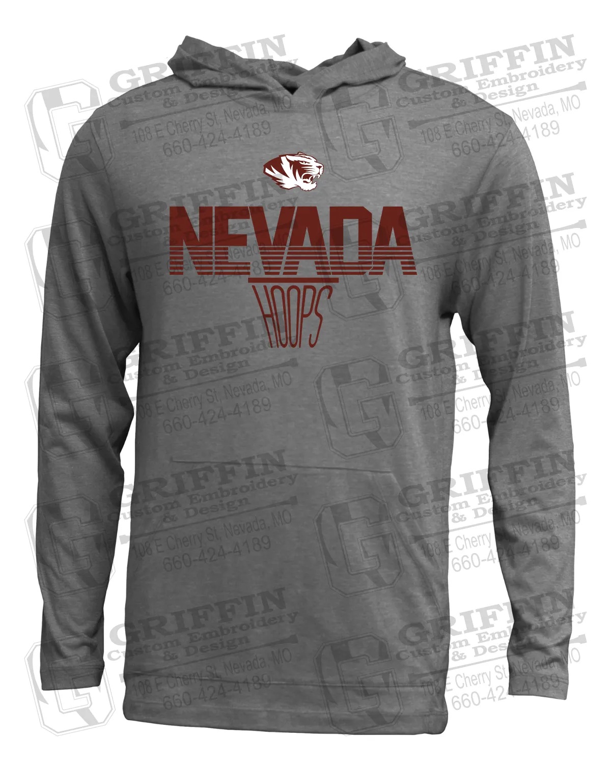 Soft-Tek T-Shirt Hoodie - Basketball - Nevada Tigers 24-N
