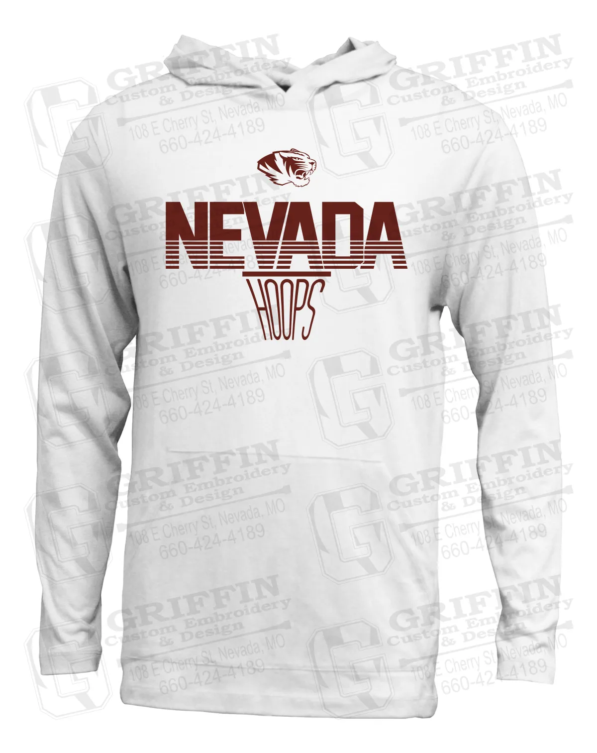 Soft-Tek T-Shirt Hoodie - Basketball - Nevada Tigers 24-N