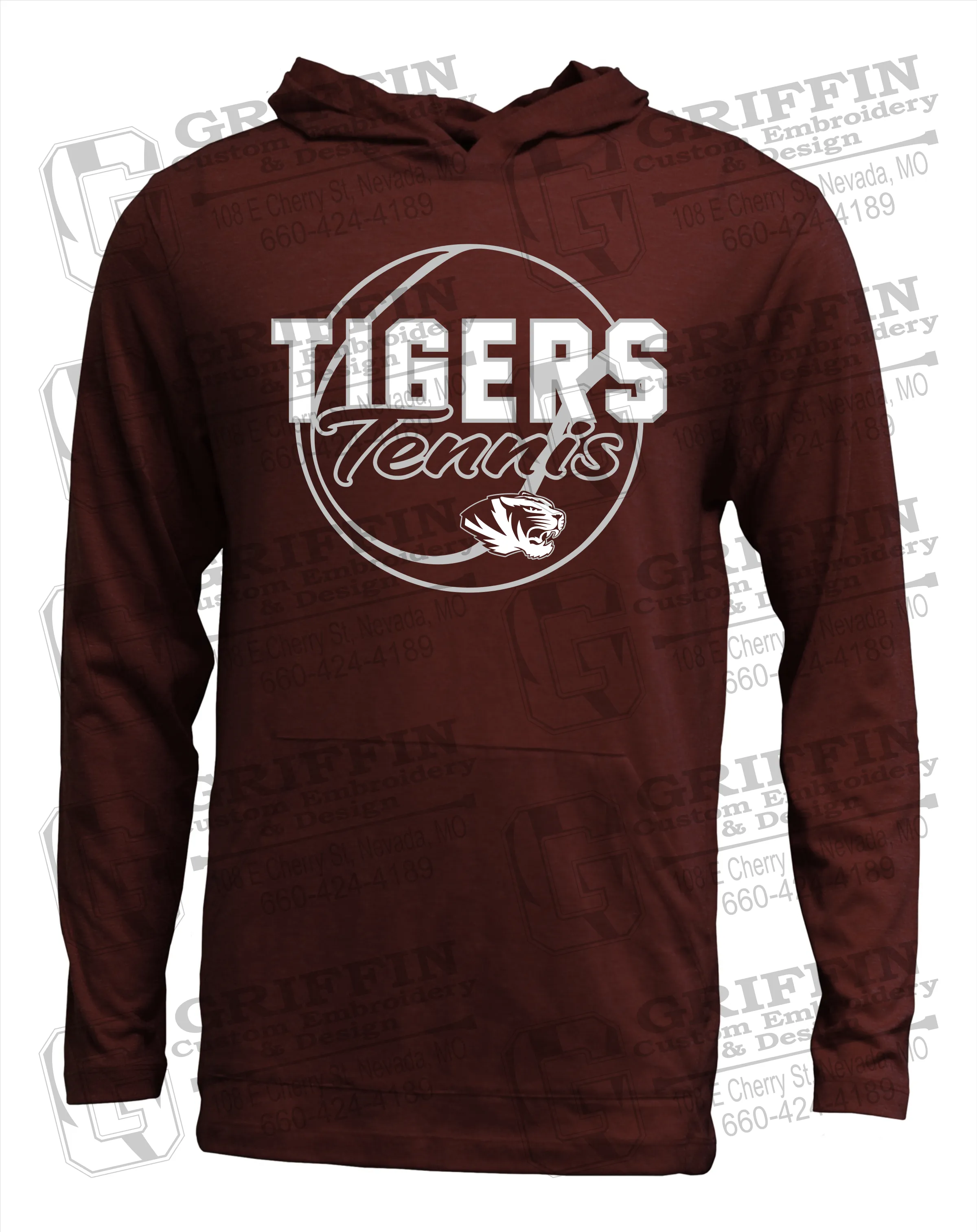 Soft-Tek T-Shirt Hoodie - Tennis - Nevada Tigers 23-X