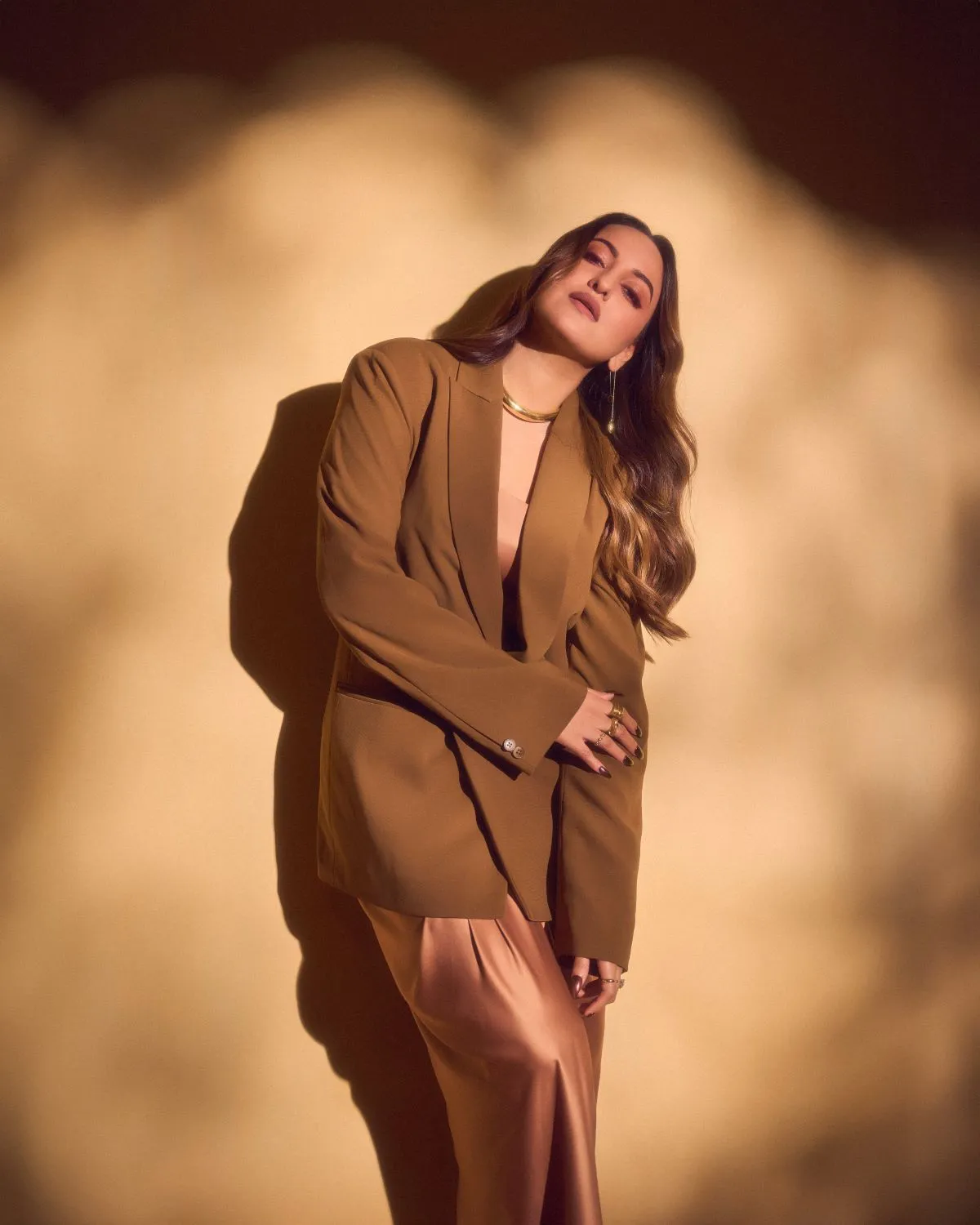 Sonakshi Sinha in Nora Draped Skirt and Classic Blazer