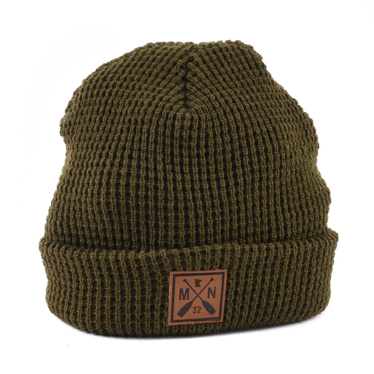 Sota Olive Green Waffle Knit Beanie - FINAL SALE