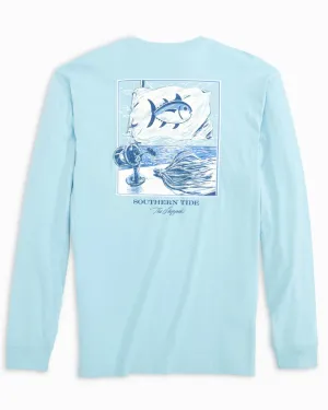 Southern Tide Men's LS Skipjack Flag Tee / Rain Water