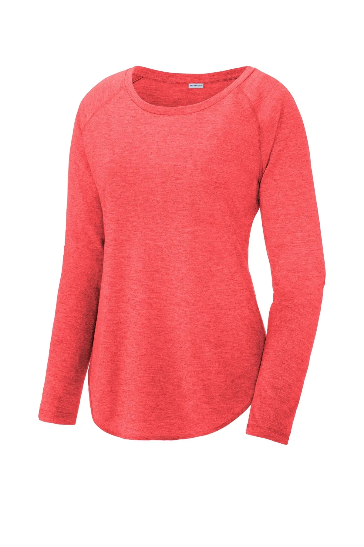 Sport-Tek Ladies PosiCharge Long Sleeve Tri-Blend Wicking Scoop Neck Raglan Tee LST400LS