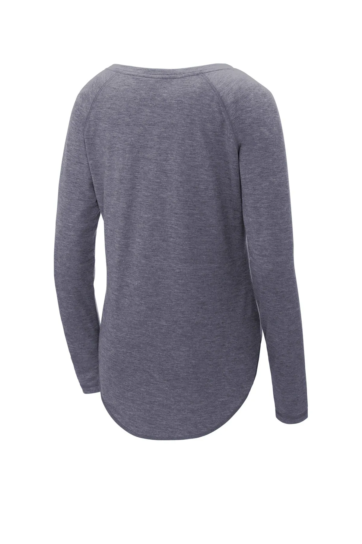Sport-Tek Ladies PosiCharge Long Sleeve Tri-Blend Wicking Scoop Neck Raglan Tee LST400LS