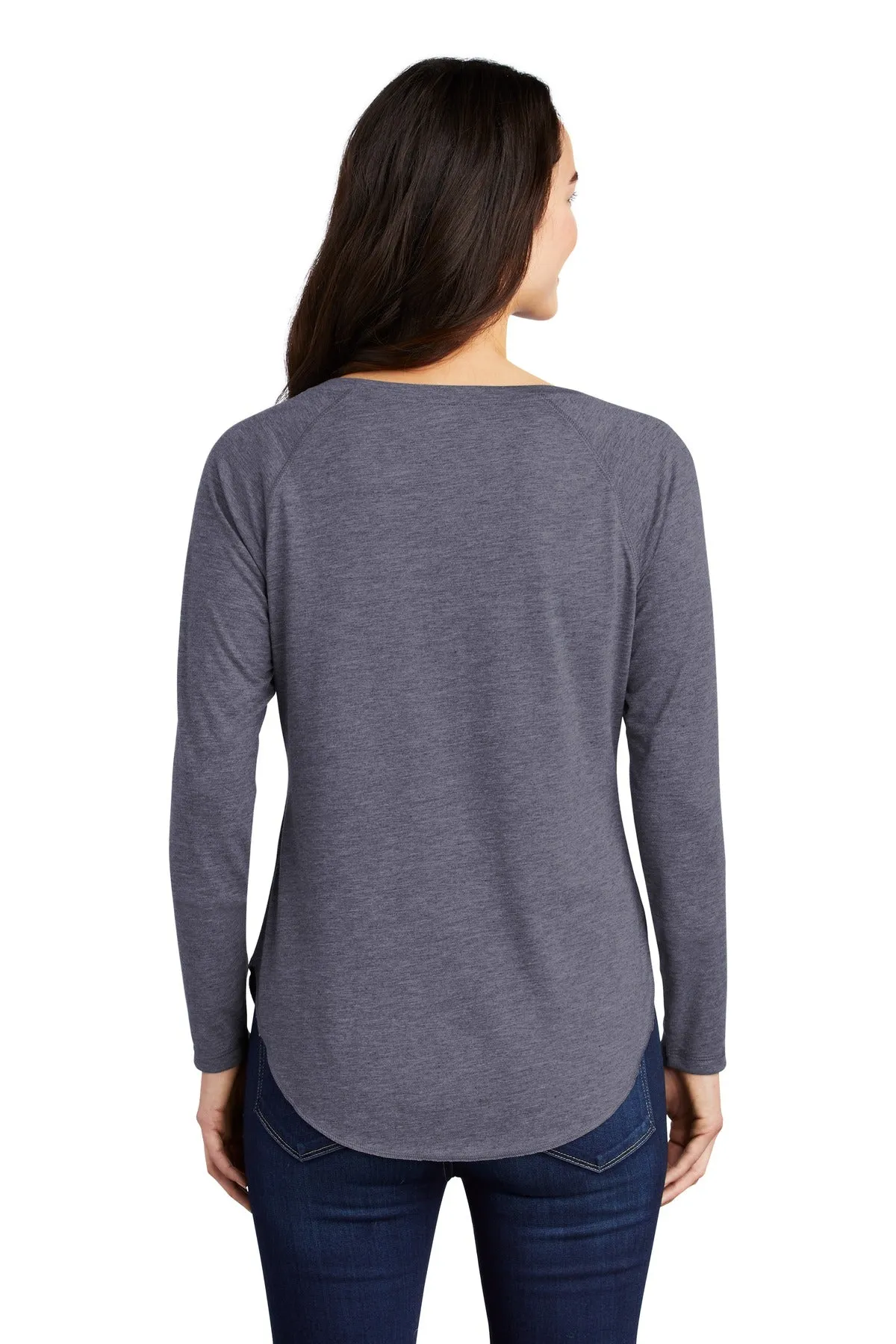 Sport-Tek Ladies PosiCharge Long Sleeve Tri-Blend Wicking Scoop Neck Raglan Tee LST400LS