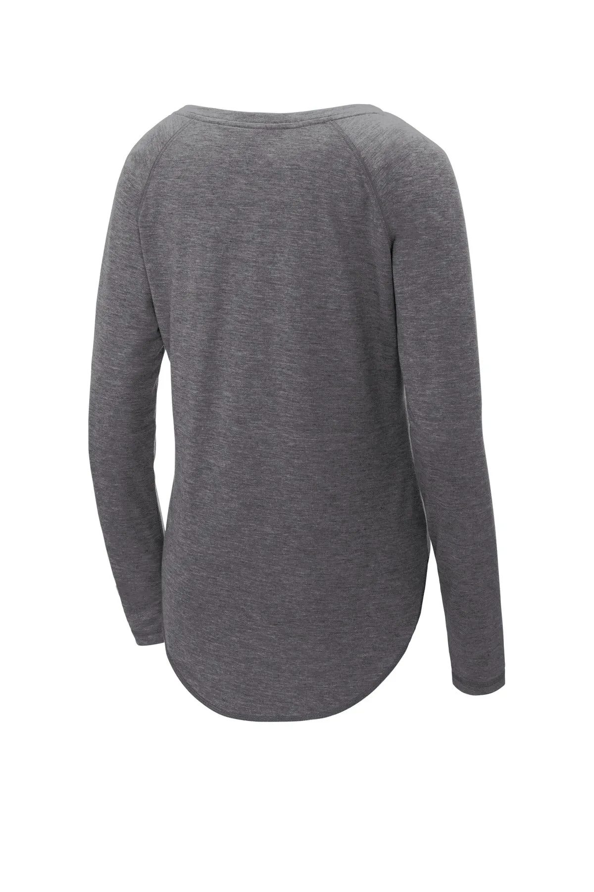 Sport-Tek Ladies PosiCharge Long Sleeve Tri-Blend Wicking Scoop Neck Raglan Tee LST400LS