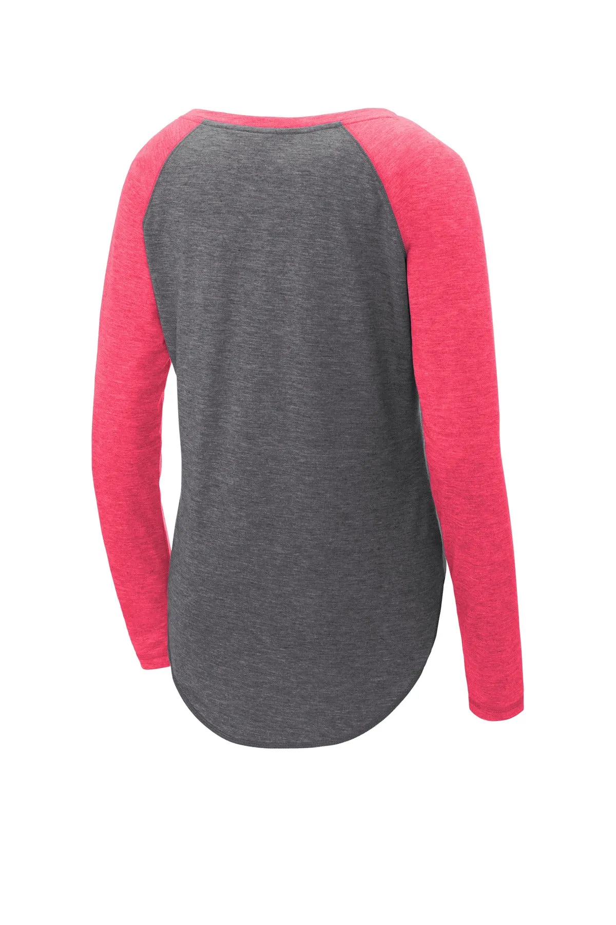 Sport-Tek Ladies PosiCharge Long Sleeve Tri-Blend Wicking Scoop Neck Raglan Tee LST400LS