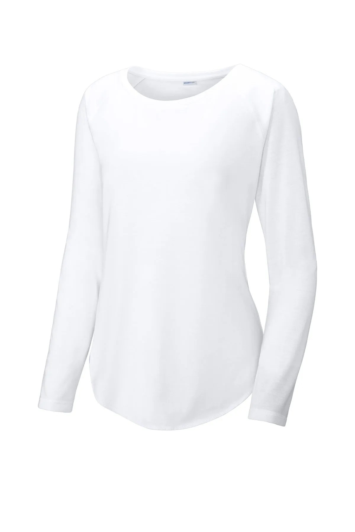 Sport-Tek Ladies PosiCharge Long Sleeve Tri-Blend Wicking Scoop Neck Raglan Tee LST400LS