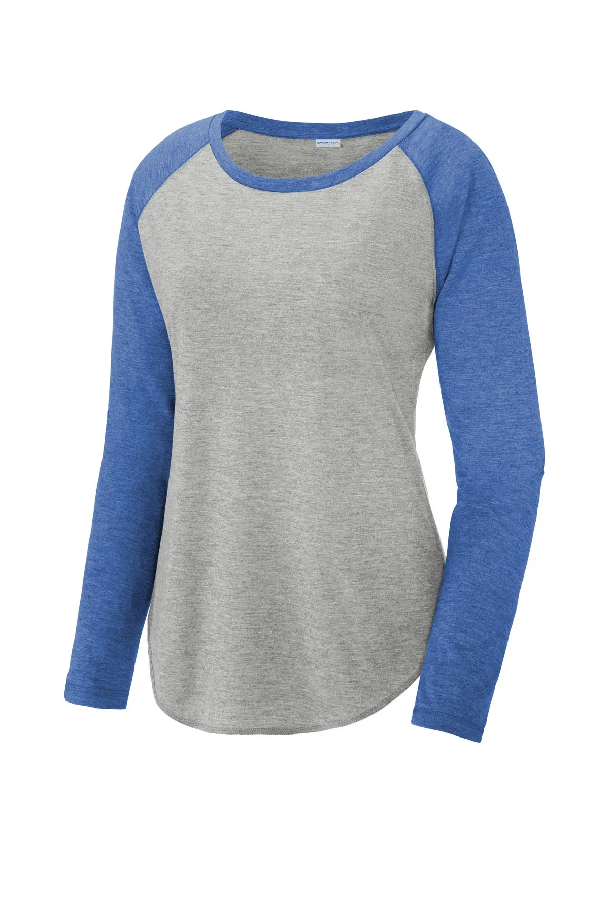 Sport-Tek Ladies PosiCharge Long Sleeve Tri-Blend Wicking Scoop Neck Raglan Tee LST400LS