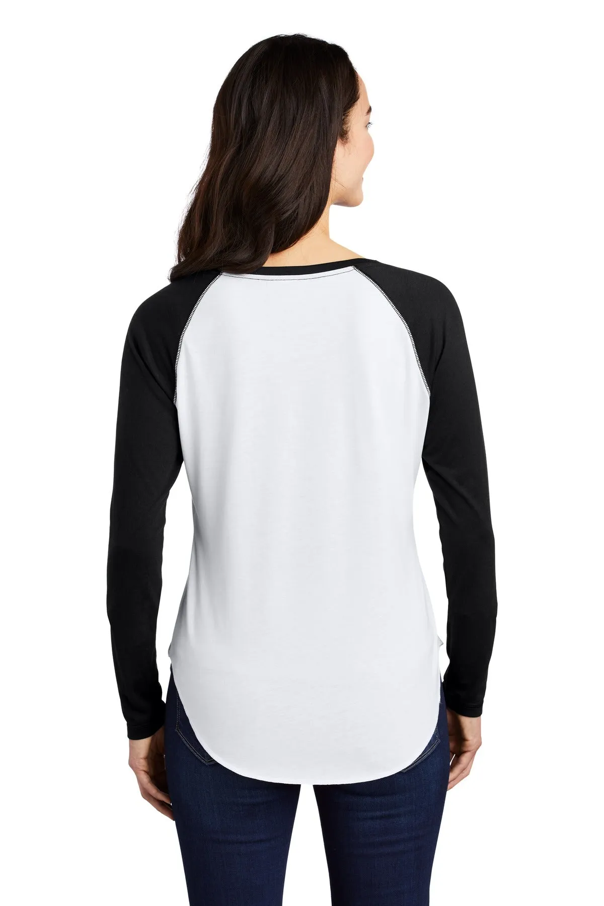 Sport-Tek Ladies PosiCharge Long Sleeve Tri-Blend Wicking Scoop Neck Raglan Tee LST400LS