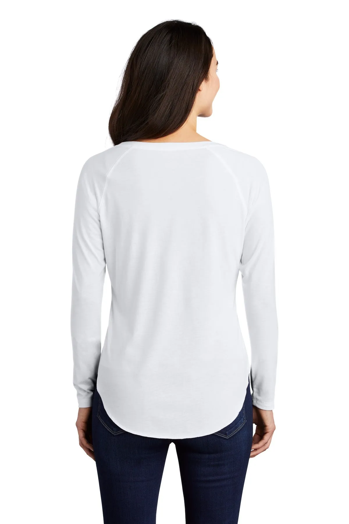 Sport-Tek Ladies PosiCharge Long Sleeve Tri-Blend Wicking Scoop Neck Raglan Tee LST400LS