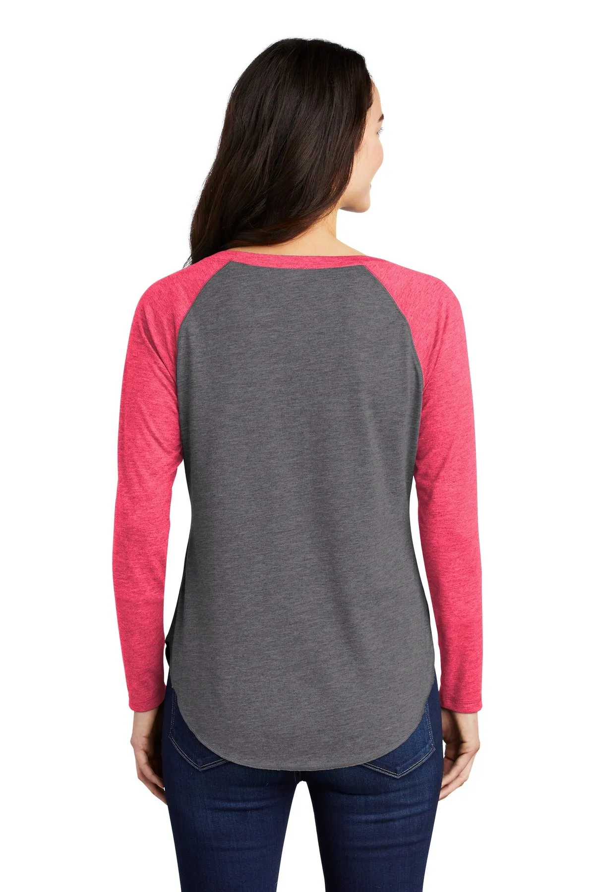 Sport-Tek Ladies PosiCharge Long Sleeve Tri-Blend Wicking Scoop Neck Raglan Tee LST400LS