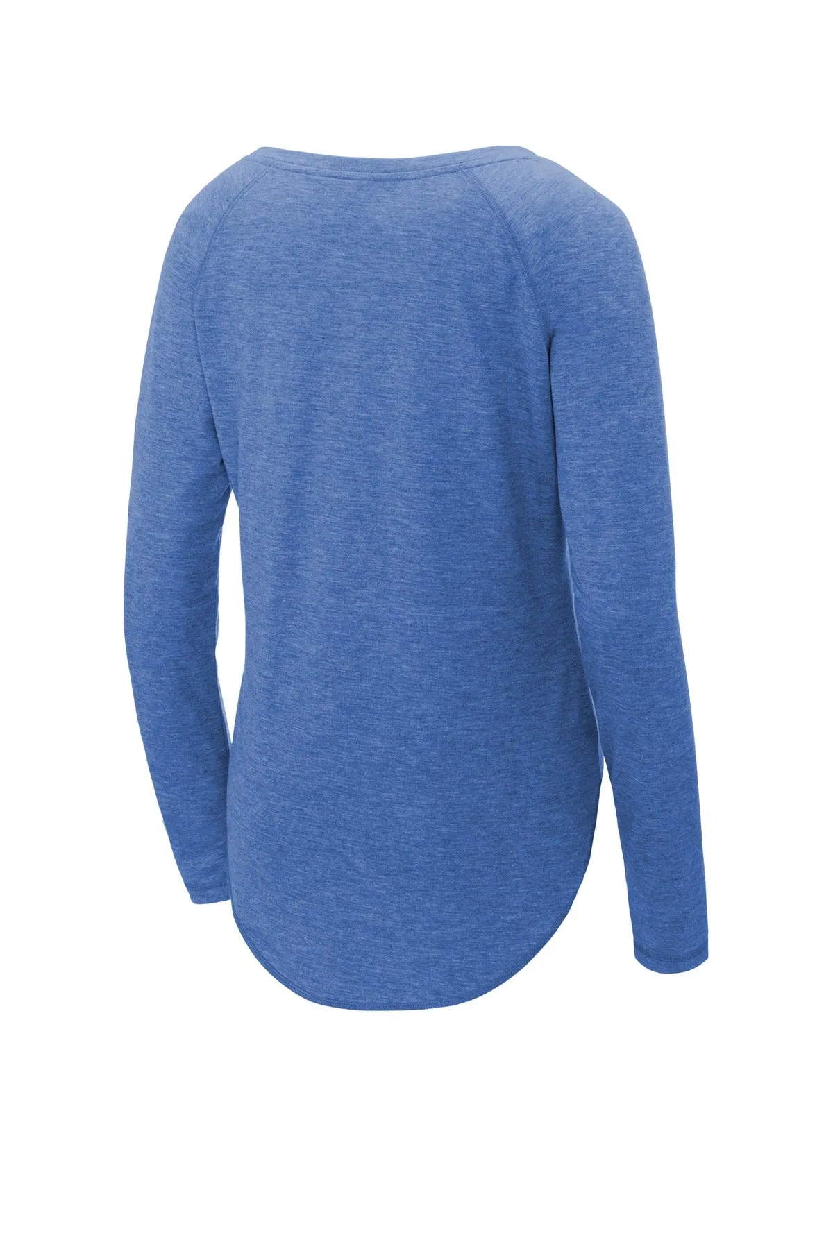 Sport-Tek Ladies PosiCharge Long Sleeve Tri-Blend Wicking Scoop Neck Raglan Tee LST400LS