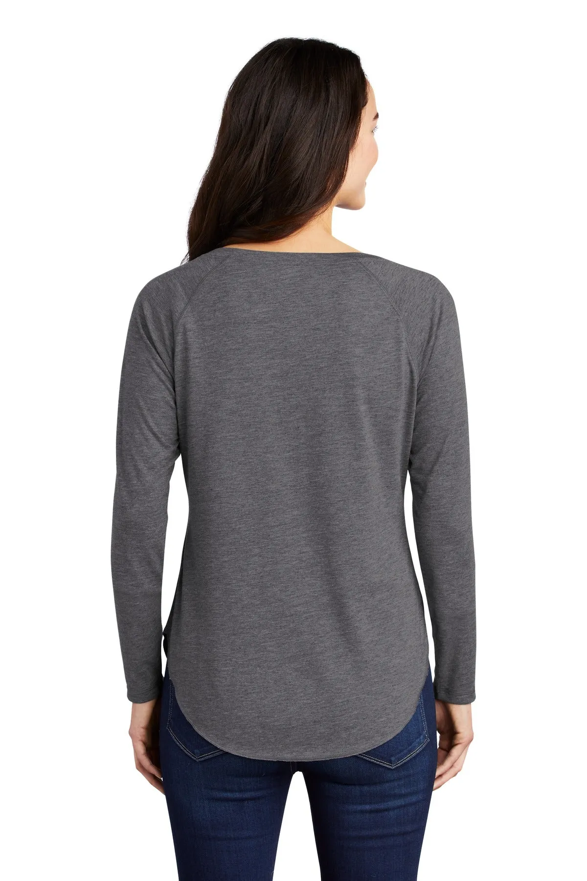 Sport-Tek Ladies PosiCharge Long Sleeve Tri-Blend Wicking Scoop Neck Raglan Tee LST400LS