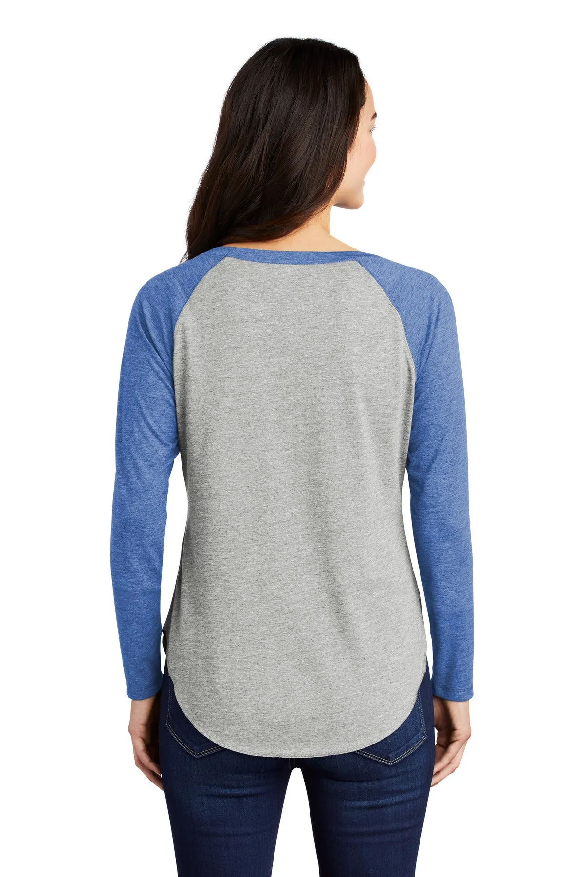 Sport-Tek Ladies PosiCharge Long Sleeve Tri-Blend Wicking Scoop Neck Raglan Tee LST400LS