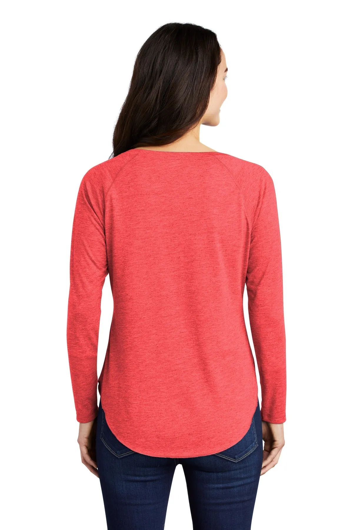 Sport-Tek Ladies PosiCharge Long Sleeve Tri-Blend Wicking Scoop Neck Raglan Tee LST400LS