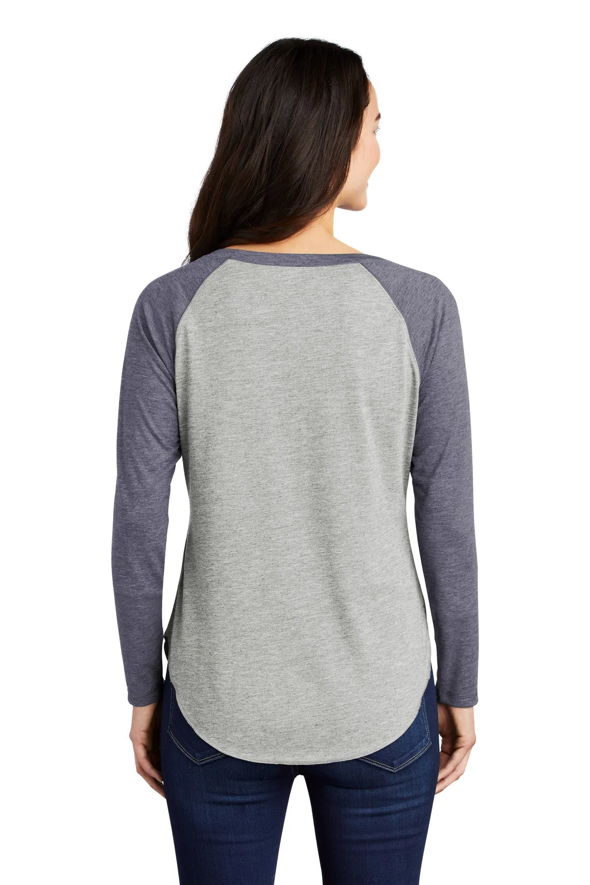 Sport-Tek Ladies PosiCharge Long Sleeve Tri-Blend Wicking Scoop Neck Raglan Tee LST400LS
