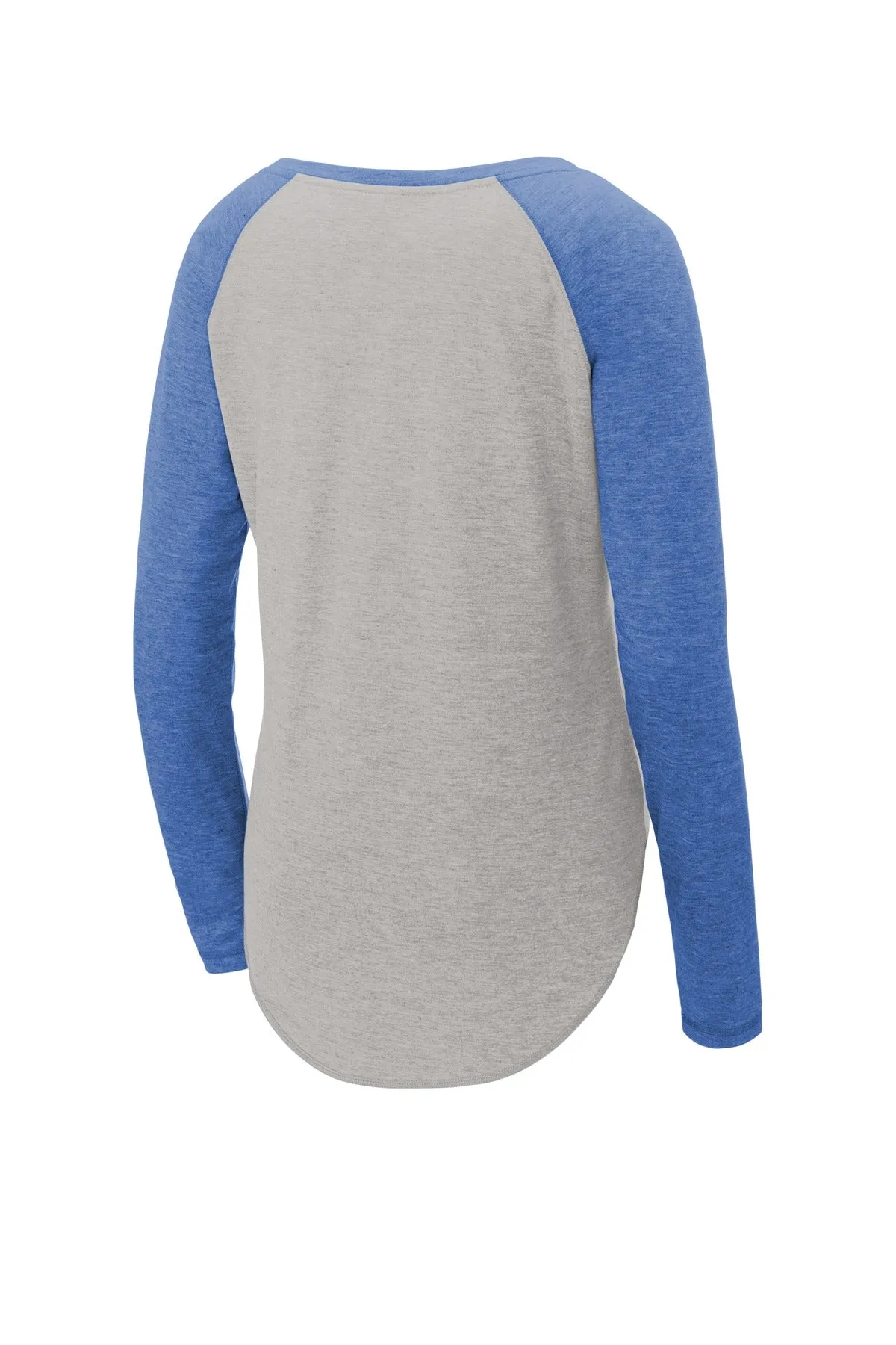 Sport-Tek Ladies PosiCharge Long Sleeve Tri-Blend Wicking Scoop Neck Raglan Tee LST400LS