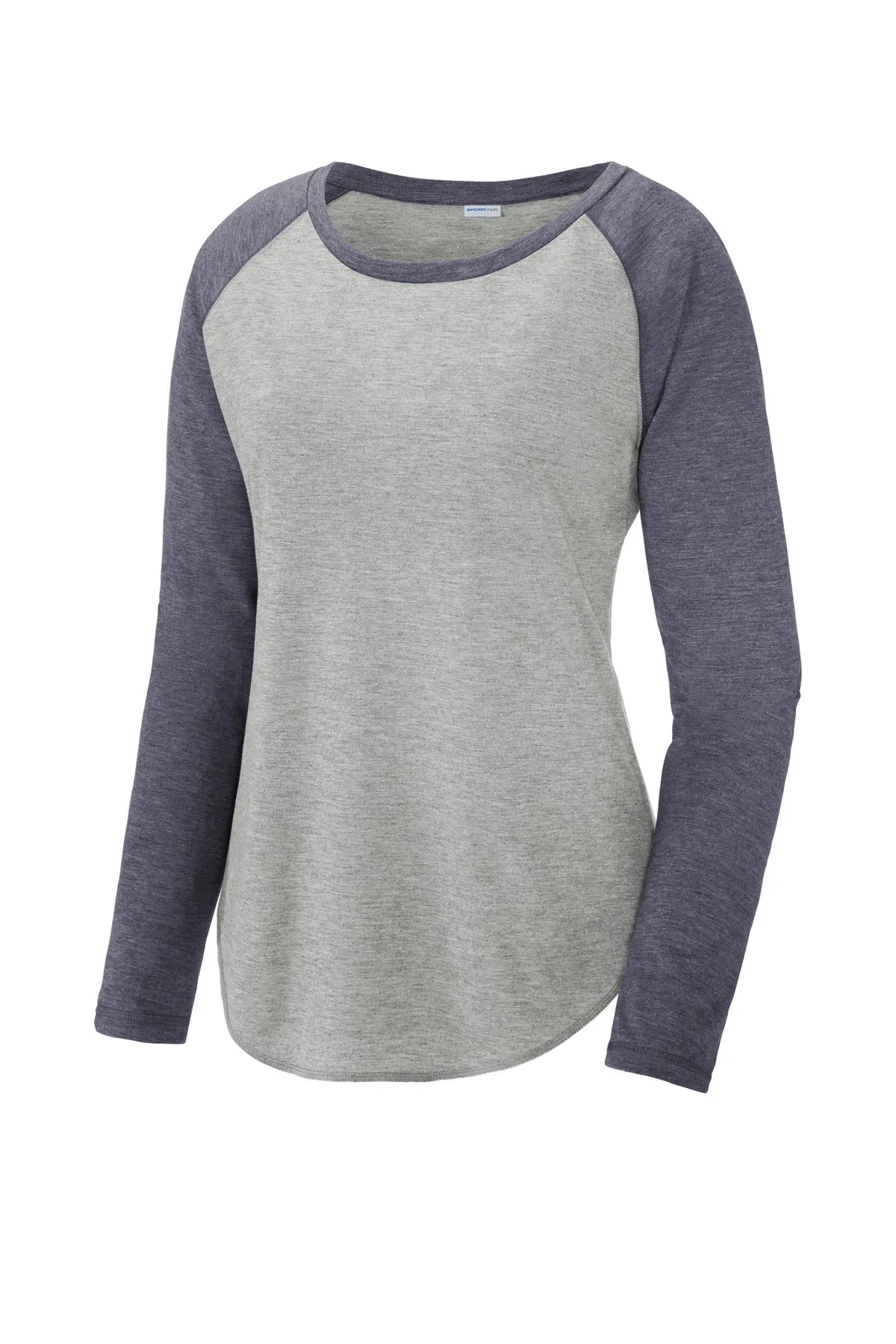 Sport-Tek Ladies PosiCharge Long Sleeve Tri-Blend Wicking Scoop Neck Raglan Tee LST400LS