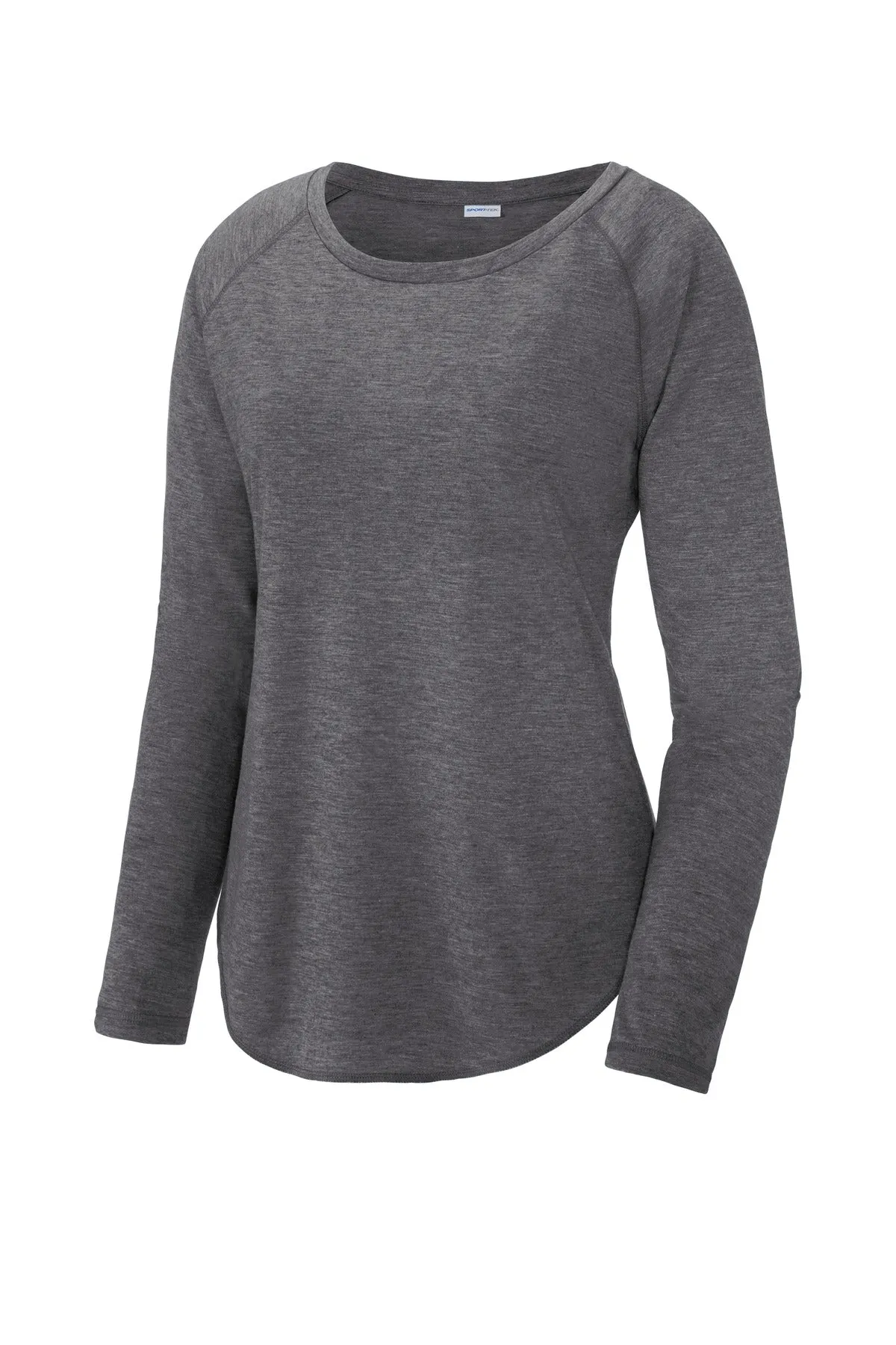 Sport-Tek Ladies PosiCharge Long Sleeve Tri-Blend Wicking Scoop Neck Raglan Tee LST400LS
