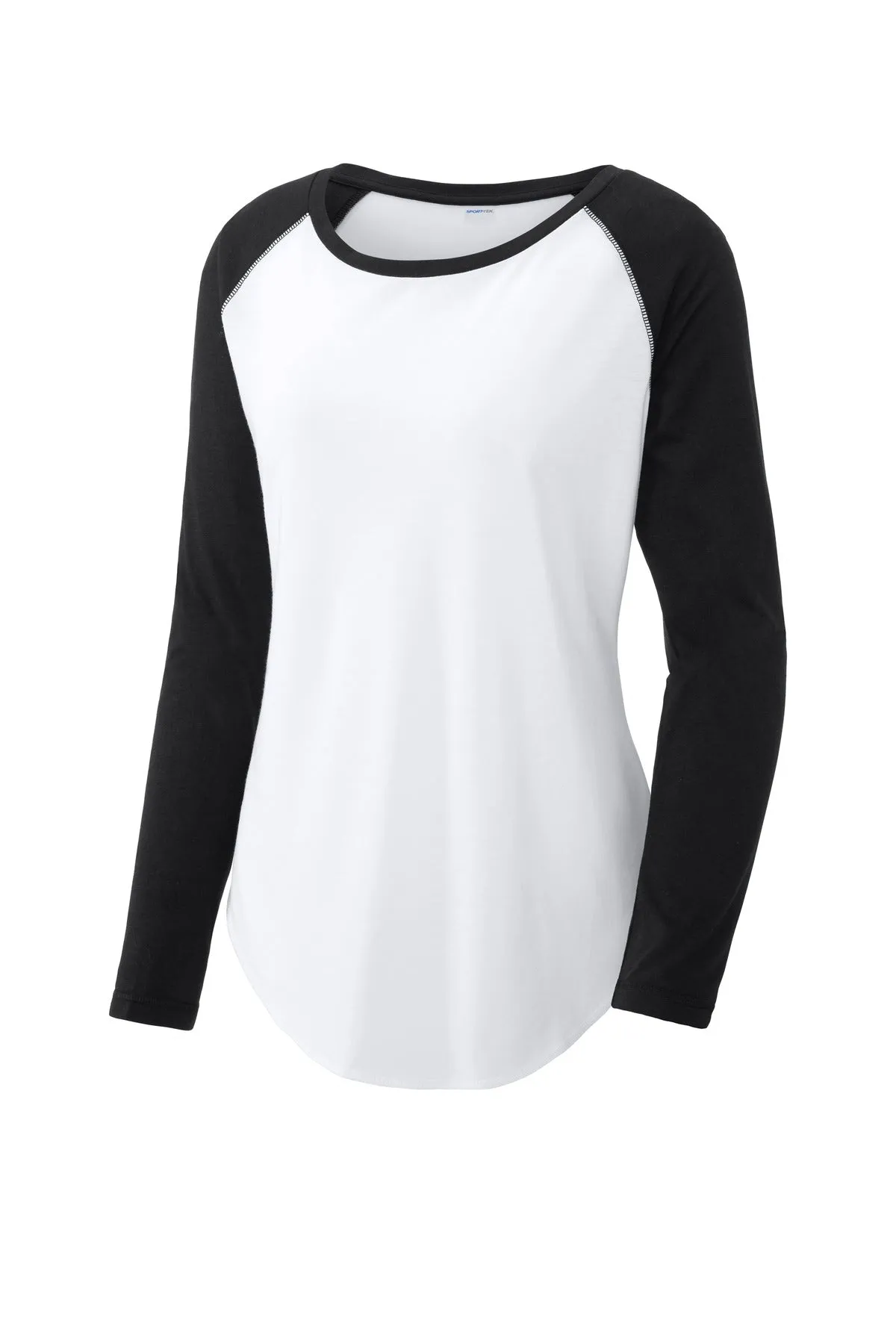 Sport-Tek Ladies PosiCharge Long Sleeve Tri-Blend Wicking Scoop Neck Raglan Tee LST400LS