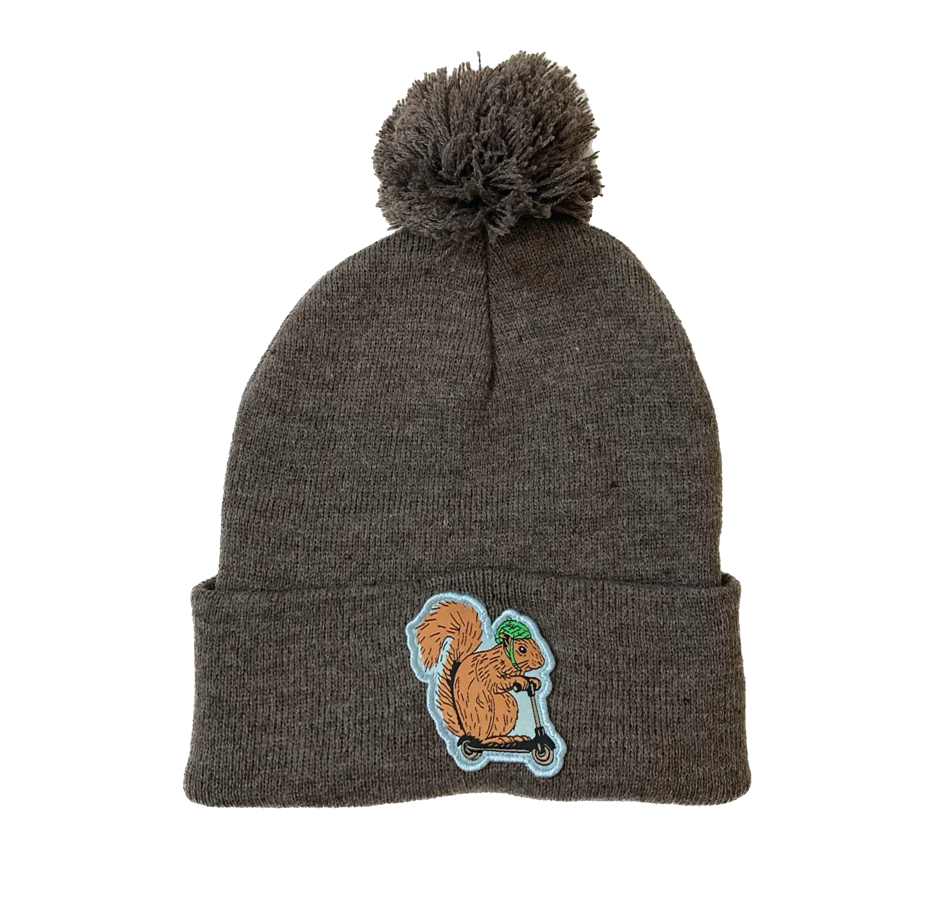 Squirrel on a Bird Winter Hat - Dark Heather Brown
