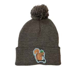 Squirrel on a Bird Winter Hat - Dark Heather Brown