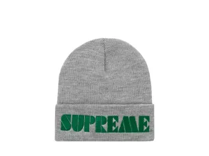 Supreme Stencil Beanie Heather Grey