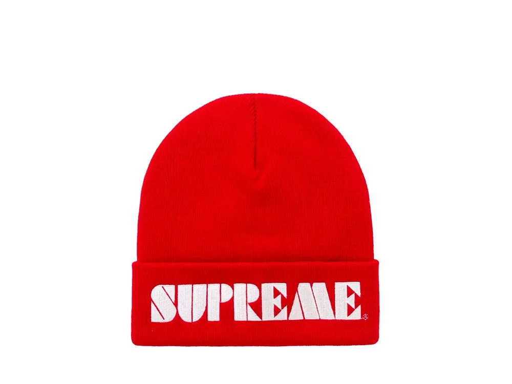 Supreme Stencil Beanie Red