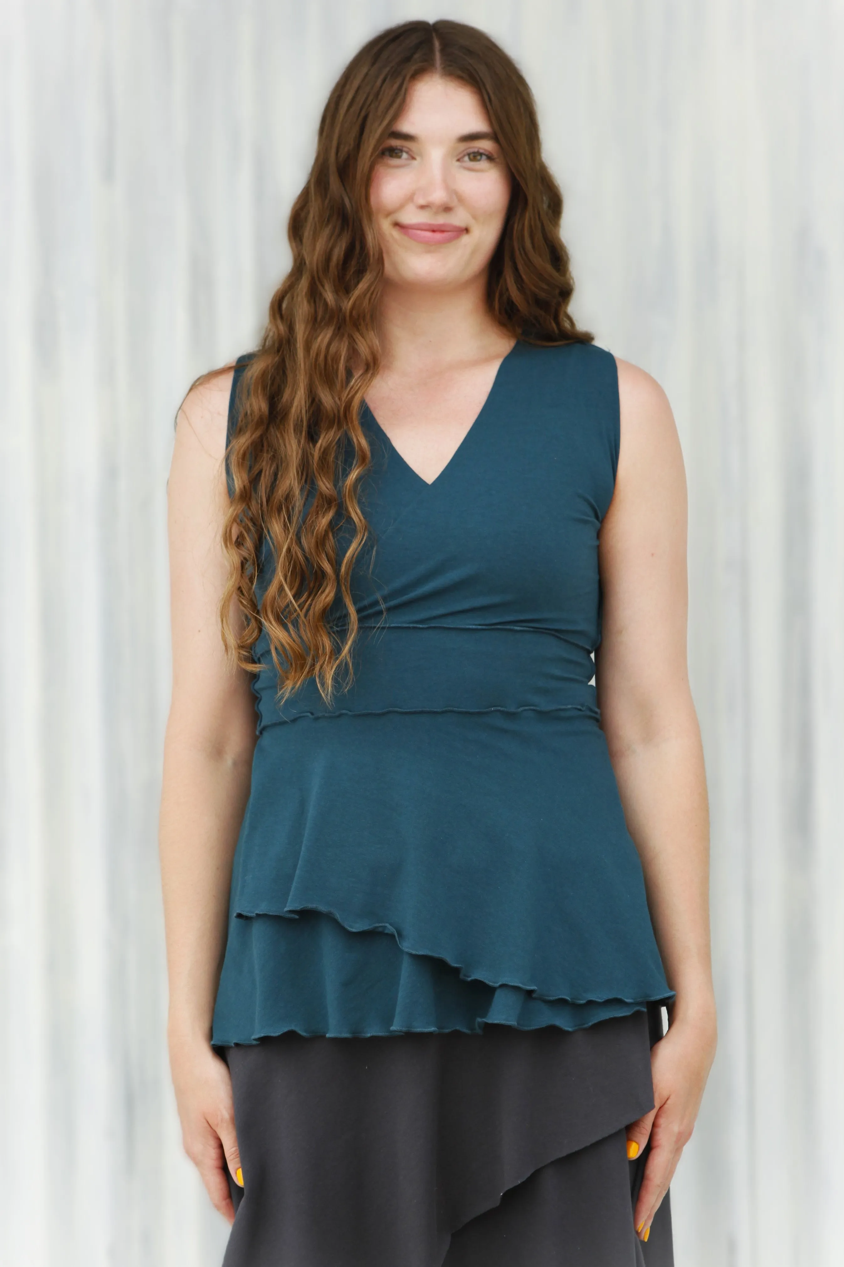 Teal Rowena Top