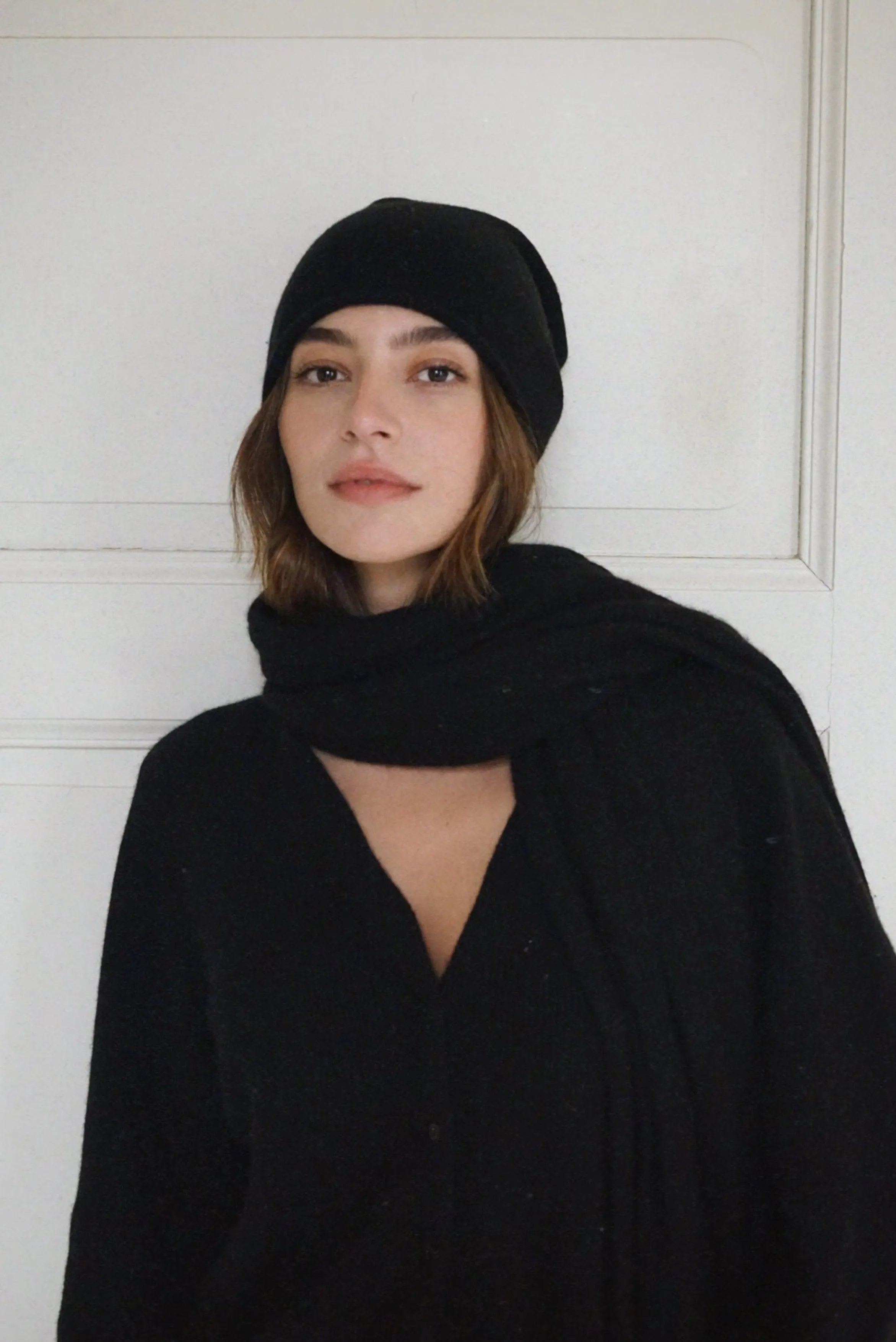 The Mathilda Cashmere Beanie // Noir