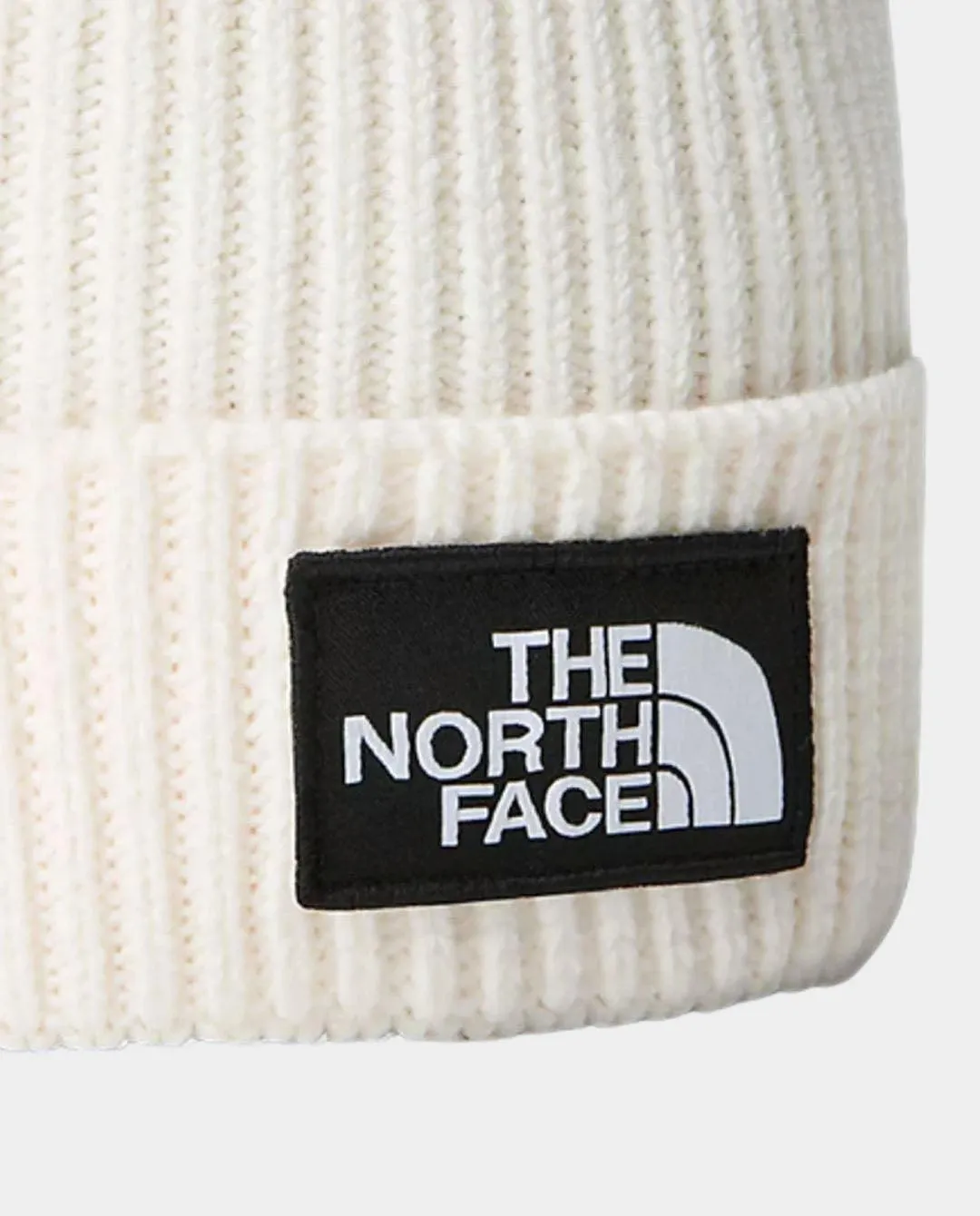 The North Face - TNF Logo Box Cuff Beanie - Gardenia White