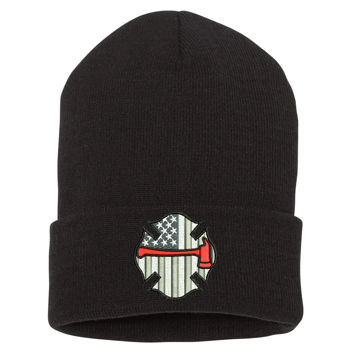 Thin Red Line Axe Maltese Cuffed Beanie