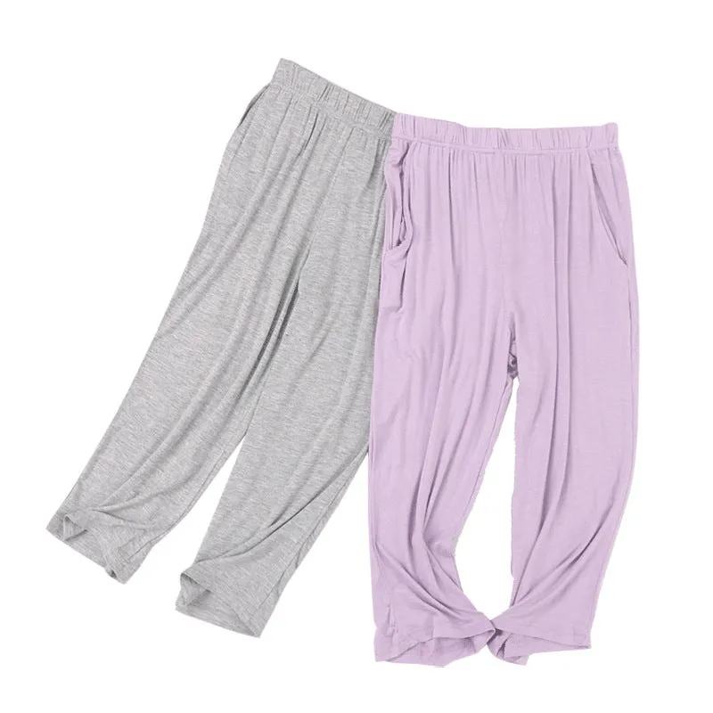 Three-Quarter Pants Women Summer Thin Home Modal Loose Plus Size loungewear