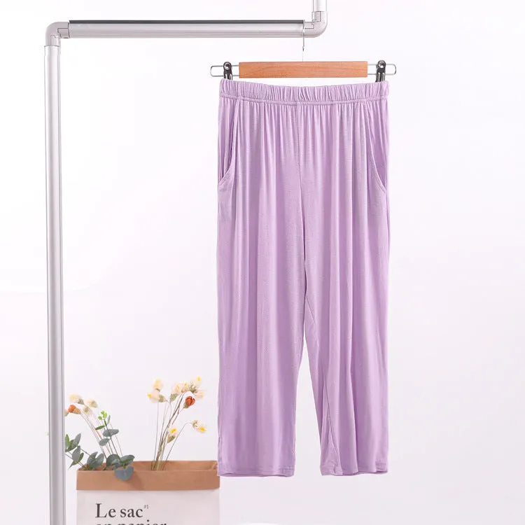 Three-Quarter Pants Women Summer Thin Home Modal Loose Plus Size loungewear