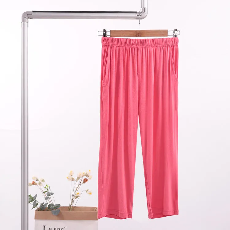Three-Quarter Pants Women Summer Thin Home Modal Loose Plus Size loungewear