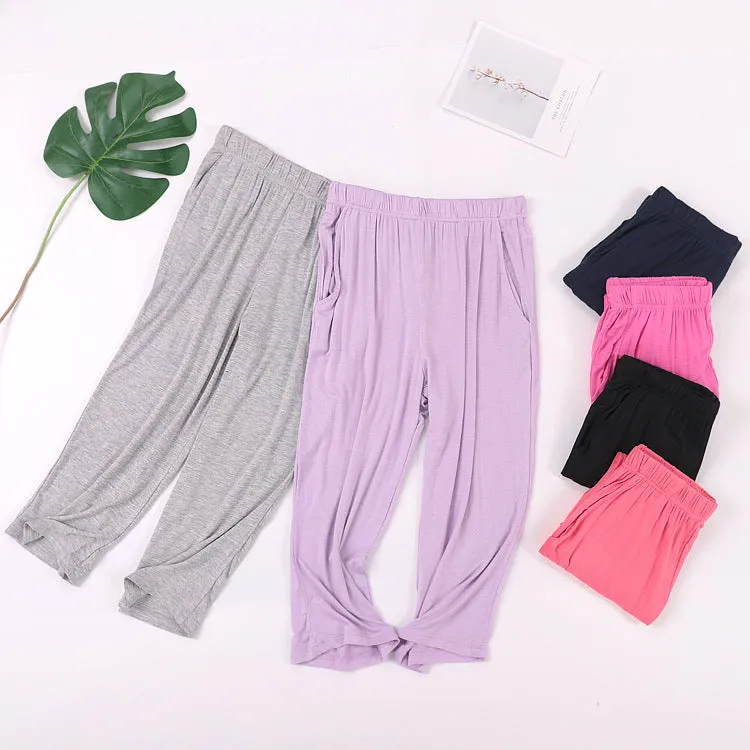 Three-Quarter Pants Women Summer Thin Home Modal Loose Plus Size loungewear