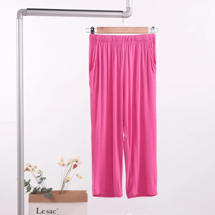 Three-Quarter Pants Women Summer Thin Home Modal Loose Plus Size loungewear