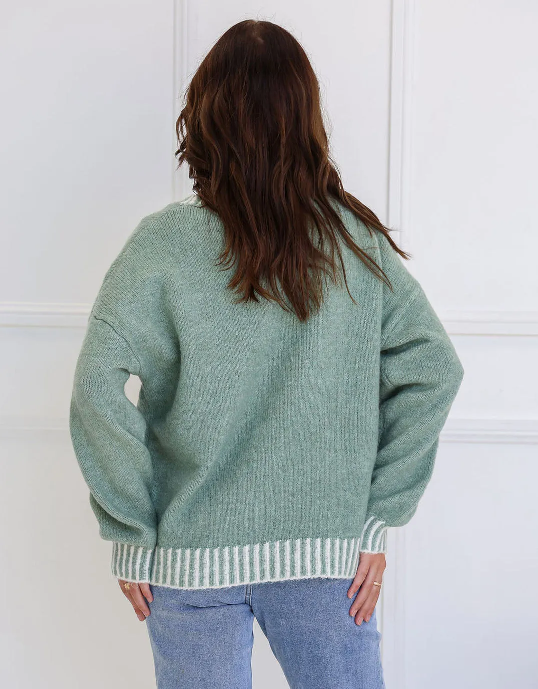 Tilly Wool Blend Crew Neck Knit - Sage