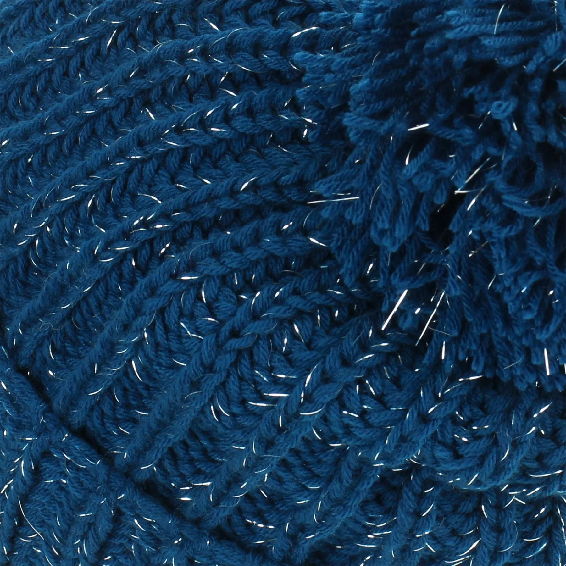 Tinsel Bobble Beanie Hat - Blue